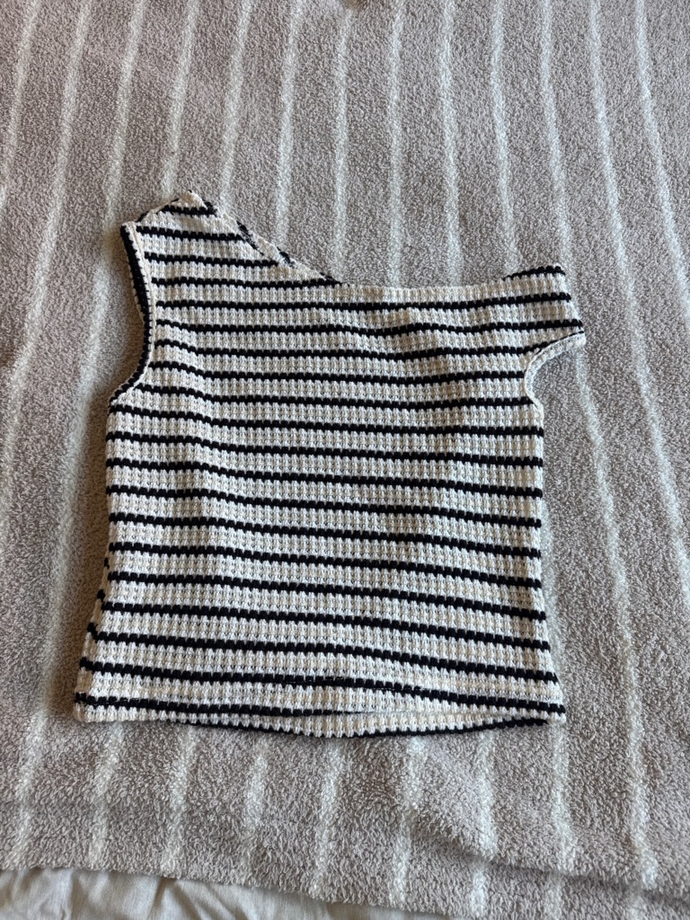 Striped off the shoulder top. Size small
